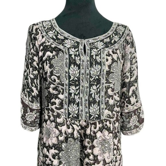 Calypso St. Barth Size Medium Dress Boho 3/4 Sleeve - Picture 2 of 8